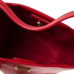 Pre Owned Dolce & Gabbana Red Leather Mini Bambino Bucket Bag