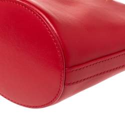 Pre Owned Dolce & Gabbana Red Leather Mini Bambino Bucket Bag