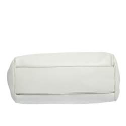 Pre Owned حقيبة يد دولتشي أند غابانا ميس سيسيلي كبيرة جلد أبيض أوف وايت بيد علوية