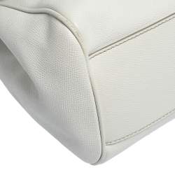 Pre Owned حقيبة يد دولتشي أند غابانا ميس سيسيلي كبيرة جلد أبيض أوف وايت بيد علوية