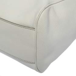 Pre Owned حقيبة يد دولتشي أند غابانا ميس سيسيلي كبيرة جلد أبيض أوف وايت بيد علوية