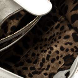 Pre Owned حقيبة يد دولتشي أند غابانا ميس سيسيلي كبيرة جلد أبيض أوف وايت بيد علوية