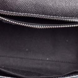 Pre Owned Dolce & Gabbana Metallic Silver Leather Medium Miss Sicily Top Handle Bag