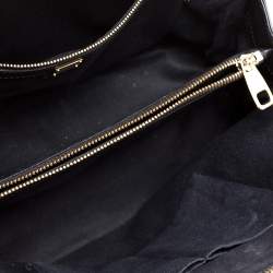 Pre Owned Dolce & Gabbana Black/Brown Leopard Print Coated Canvas and Leather Megan Dome Satchel
