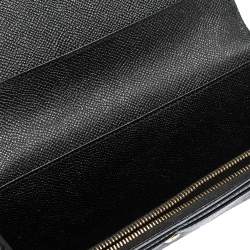Pre Owned Dolce & Gabbana Black Grained Leather Flap Continental Wallet