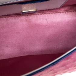 Pre Owned Dolce & Gabbana Multicolor Crocodile and Ostrich Small Miss Sicily Top Handle Bag