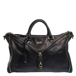 Dolce & Gabbana Black Leather Boston Bag