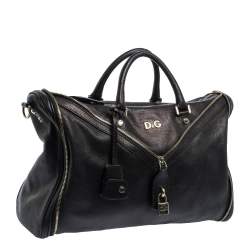Pre Owned Dolce & Gabbana Black Leather Boston Bag