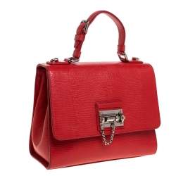 مملوكة مسبقًا حقيبة دولتشي أند غابانا ميس مونيكا متوسطة يد علوية جلد سحلية بارز أزرق 