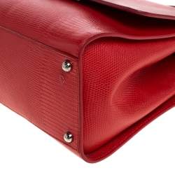 مملوكة مسبقًا حقيبة دولتشي أند غابانا ميس مونيكا متوسطة يد علوية جلد سحلية بارز أزرق 