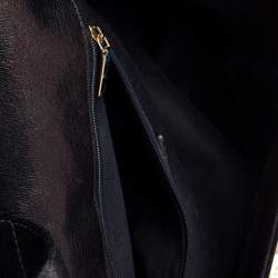 مملوكة مسبقًا Dolce & Gabbana Black/Brown Leopard Print Coated Canvas and Leather Large Miss Sicily Top Handle Bag