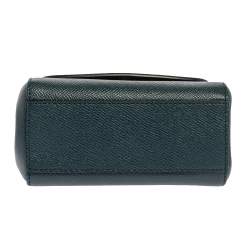 مملوكة مسبقًا حقيبة دولتشي أند غابانا "ميس سيسيلي" ميني جلد أزرق مخضر داكن