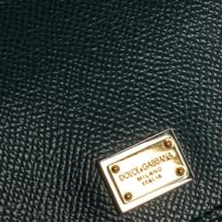 مملوكة مسبقًا حقيبة دولتشي أند غابانا "ميس سيسيلي" ميني جلد أزرق مخضر داكن