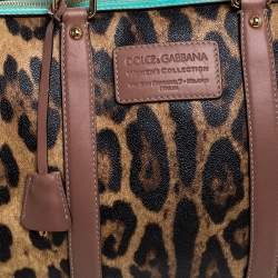 Dolce & Gabbana Multicolor Leopard Print Coated Canvas and Leather Miss Escape Duffel Bag