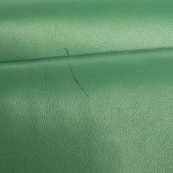Pre Owned Dolce & Gabbana Green Stripe Patent Leather Medium Sicily Top Handle Bag