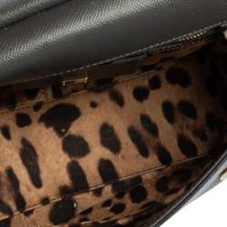 مملوكة مسبقًا Dolce & Gabbana Grey Leather Medium Miss Sicily Top Handle Bag