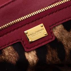 مملوكة مسبقًا Dolce & Gabbana Red Python Padlock Top Handle Bag