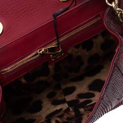 مملوكة مسبقًا Dolce & Gabbana Red Python Padlock Top Handle Bag