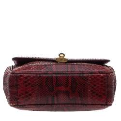 مملوكة مسبقًا Dolce & Gabbana Red Python Padlock Top Handle Bag
