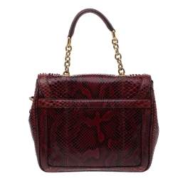 مملوكة مسبقًا Dolce & Gabbana Red Python Padlock Top Handle Bag
