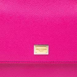 Pre Owned Dolce & Gabbana Fuchsia Leather Miss Sicily Top Handle Bag