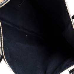 Pre Owned Dolce & Gabbana Black/Brown Leopard Print Coated Canvas and Patent Leather Miss Escape Tote