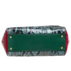 مملوكة مسبقًا Dolce & Gabbana Multicolor Crocodile and Python Medium Miss Sicily Top Handle Bag