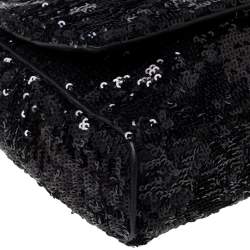 Pre Owned Dolce & Gabbana Black Sequins Miss Charles Shoulder Bag