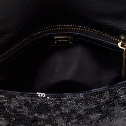 Pre Owned Dolce & Gabbana Black Sequins Miss Charles Shoulder Bag