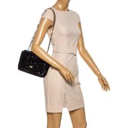 Pre Owned Dolce & Gabbana Black Sequins Miss Charles Shoulder Bag