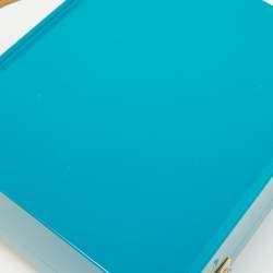 Dolce & Gabbana Turquoise/Gold Acrylic and Leather Furniture Miss Dolce Top Handle Bag