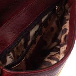 مملوكة مسبقًا Dolce & Gabbana Burgundy Leather Wristlet Clutch
