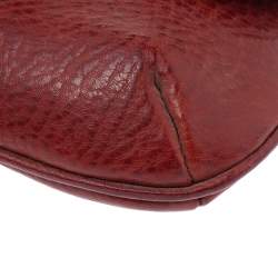 مملوكة مسبقًا Dolce & Gabbana Burgundy Leather Wristlet Clutch