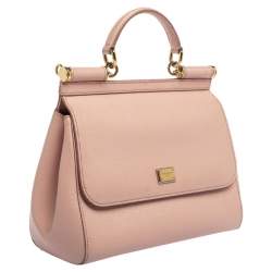 مملوكة مسبقًا حقيبة دولتشي أند غابانا ميس سيسيلي متوسطة يد علوية جلد وردي