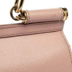 مملوكة مسبقًا حقيبة دولتشي أند غابانا ميس سيسيلي متوسطة يد علوية جلد وردي