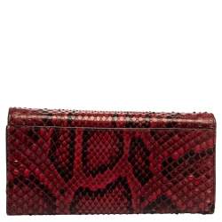 مملوكة مسبقًا Dolce & Gabbana Red Python Dauphine Continental Wallet