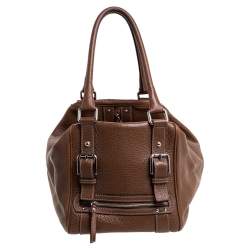 Dolce & Gabbana Brown Grained Soft Leather Miss Easy Way Bag
