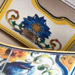 Pre Owned Dolce & Gabbana Multicolor Majolica Print Leather Small Miss Sicily Top Handle Bag