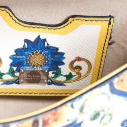 Pre Owned Dolce & Gabbana Multicolor Majolica Print Leather Small Miss Sicily Top Handle Bag