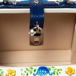 مملوكة مسبقًا حقيبة دولتشي أند غابانا بوكس أكريليك طباعة ماجوليكا متعددة الألوان وجلد ثعبان