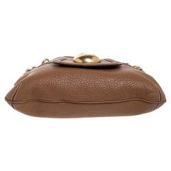 Pre Owned Dolce & Gabbana Tan Leather Chain Shoulder Bag