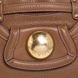 Pre Owned Dolce & Gabbana Tan Leather Chain Shoulder Bag