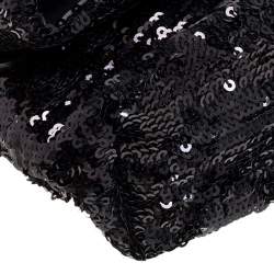Pre Owned Dolce & Gabbana Black Sequin Miss Charles Crossbody Bag
