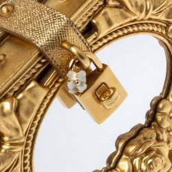 مملوكة مسبقًا حقيبة دولتشي أند غابانا صندوقية ليف دولتشي أكريليك وخشب ذهبية