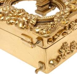 مملوكة مسبقًا حقيبة دولتشي أند غابانا صندوقية ليف دولتشي أكريليك وخشب ذهبية