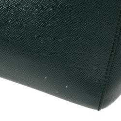 Pre Owned Dolce & Gabbana Dark Green Leather Medium Miss Sicily Top Handle Bag