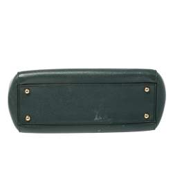 Pre Owned Dolce & Gabbana Dark Green Leather Medium Miss Sicily Top Handle Bag