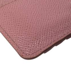 Pre Owned حافظة بطاقات دولتشي أند غابانا سحاب جلد دوفين وردي