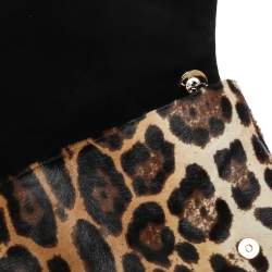 Pre Owned Dolce & Gabbana Brown Leopard Print Calfhair and Leather Miss Charles Shoulder Bag