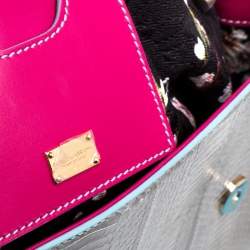 Pre Owned حقيبة دولتشي أند غابانا جلد ثعبان وتمساح متعددة الألوان كبيرة